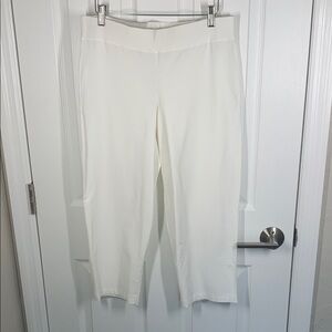 Eileen Fisher white cropped pull on pants size petite medium